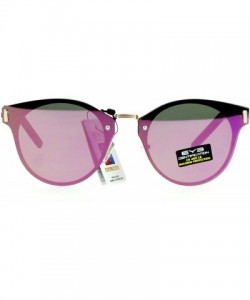 Wayfarer Flat Lens Sunglasses Stylish Designer Rimless Fashion Unisex Shades - Gold (Pink Mirror) - CE1899GLKU0 $9.77