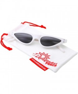 Cat Eye Womens Slim 90s Retro Flat Lens Cat Eye Sunglasses - White - CH18M5CDW0U $12.94