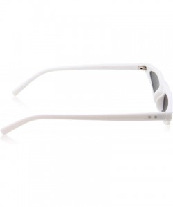 Cat Eye Womens Slim 90s Retro Flat Lens Cat Eye Sunglasses - White - CH18M5CDW0U $12.94