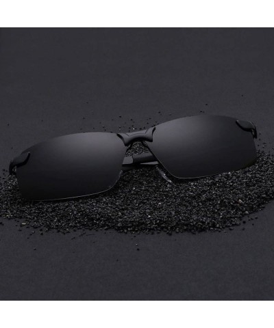 Rimless Polarized Sunglasses Lightweight Fashionwear - Black - C618SZ23ICR $7.91