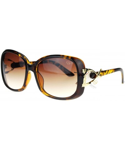 Rectangular Womens Square Rectangular Ribbon Jewelry Trim Hinge Butterfly Sunglasses - Tortoise - CB11YHWJOHT $12.75