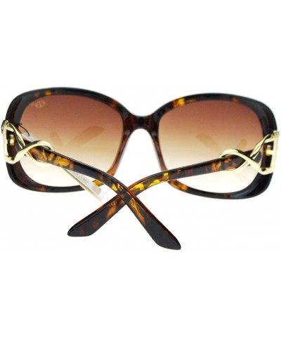 Rectangular Womens Square Rectangular Ribbon Jewelry Trim Hinge Butterfly Sunglasses - Tortoise - CB11YHWJOHT $12.75