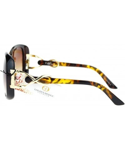 Rectangular Womens Square Rectangular Ribbon Jewelry Trim Hinge Butterfly Sunglasses - Tortoise - CB11YHWJOHT $12.75