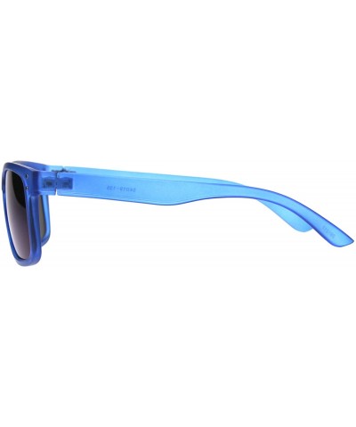 Rectangular Mens Blue Color Mirror Rectangular Horn Rim Plastic Reading Sunglasses - Blue - C1180WCOIOU $14.55