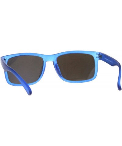 Rectangular Mens Blue Color Mirror Rectangular Horn Rim Plastic Reading Sunglasses - Blue - C1180WCOIOU $14.55