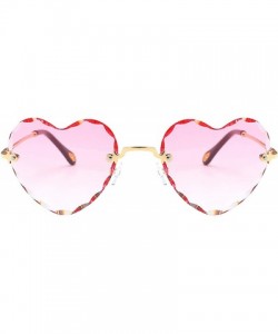 Square Women Heart Shaped RimlSunglasses Thin Metal Frame UV Protection Sun Glasses Vacation Festival Fishing - Yellow - CL19...