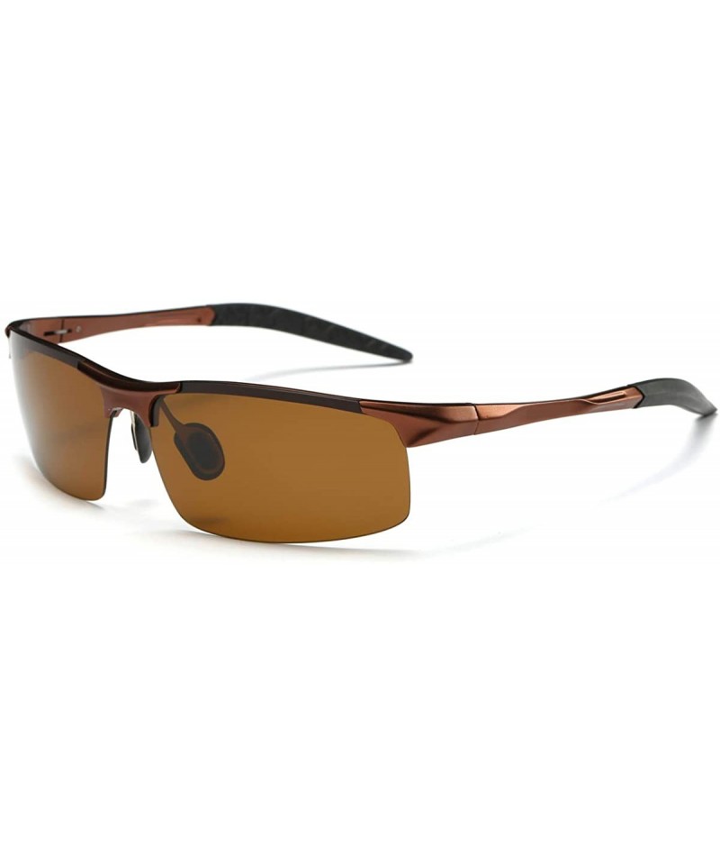 Mens Sports Polarized Sunglasses UV Protection Fashion Sunglasses for Men  Fishing Driving Al-Mg Frame Ultra Light - C018K65ID37