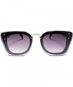 Square Designer Elegant Upscale Womens Square Gradient Lens Sunglasses - Black - CR18U2NHMAC $11.83