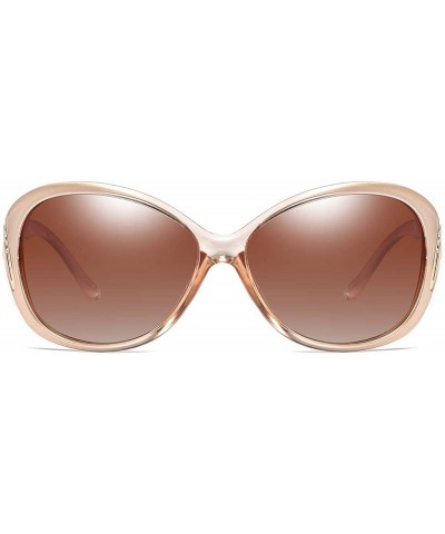 Oval Polarized TAC Sunglasses for Women Vintage Big Frame Ladies Shades UV400 Sun Glasses - E - CE198OHTGZM $12.77