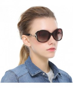 Oval Polarized TAC Sunglasses for Women Vintage Big Frame Ladies Shades UV400 Sun Glasses - E - CE198OHTGZM $12.77