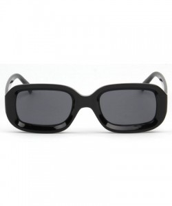 Square Women Retro Bold Square Oversized UV Protection Fashion Sunglasses - Black - C518IT4INYM $7.81