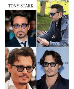 Round Vintage Johnny Depp Round Sunglasses Tint Lens Nerd Colorful Eyewear See Through Film Tony stark Glasses - 12 - CQ18AK7...