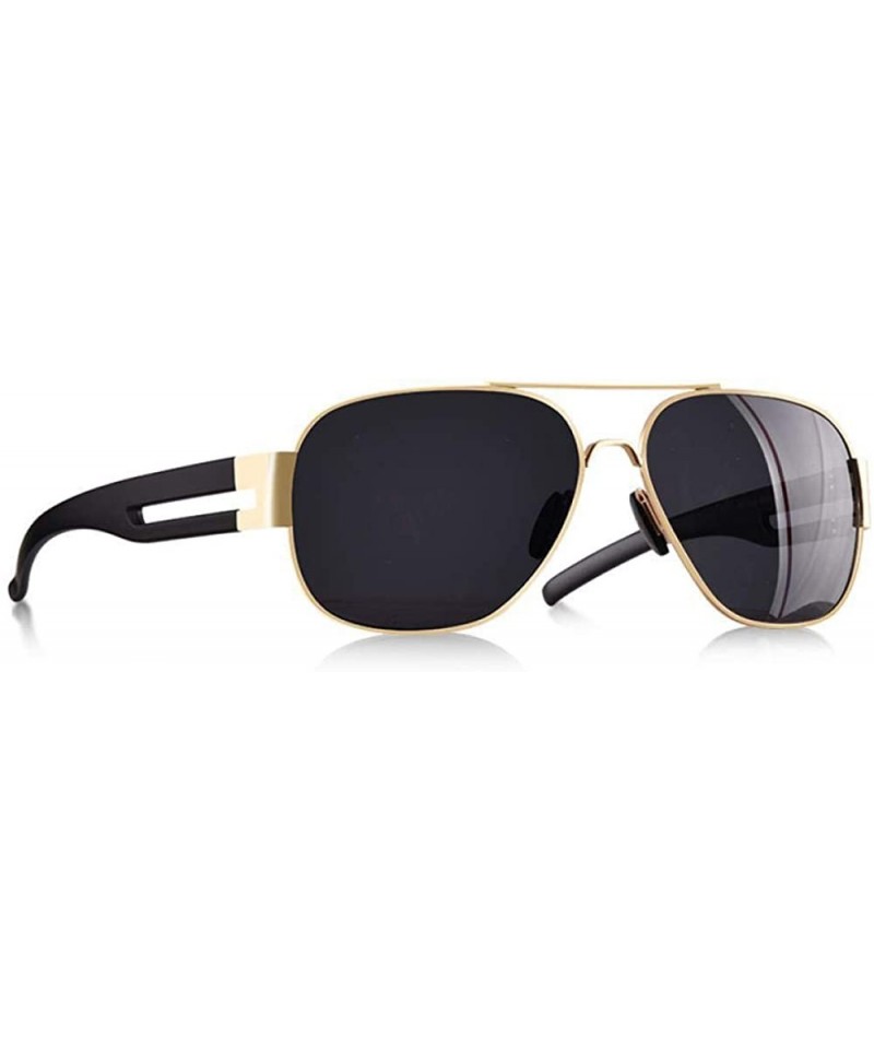 Oversized Men's Sunglasses Brand Design Metal Frame TR90 Temple Oversized C1Black - C2gold - C518XQZRU4X $18.05