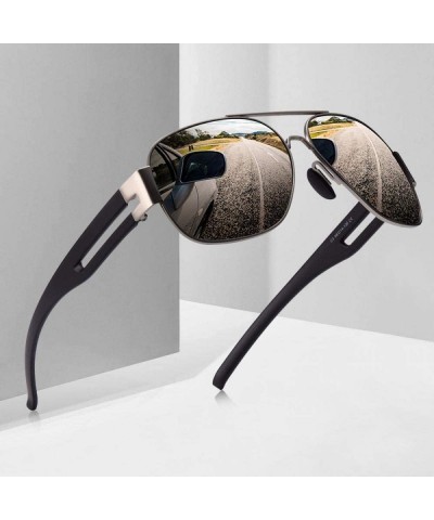 Oversized Men's Sunglasses Brand Design Metal Frame TR90 Temple Oversized C1Black - C2gold - C518XQZRU4X $18.05