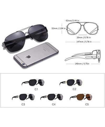 Oversized Men's Sunglasses Brand Design Metal Frame TR90 Temple Oversized C1Black - C2gold - C518XQZRU4X $18.05