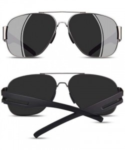 Oversized Men's Sunglasses Brand Design Metal Frame TR90 Temple Oversized C1Black - C2gold - C518XQZRU4X $18.05