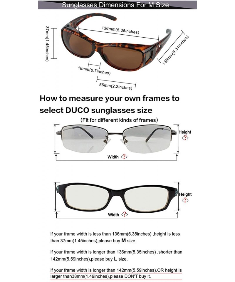 Duco Men's And Women's Polarised Wrap Around Fit-Over Sunglasses Over Prescription Glasses 8953