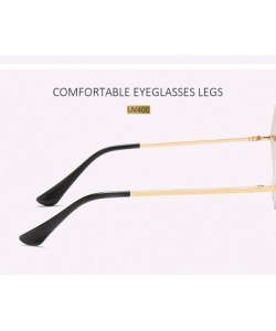 Oversized Rimless Diamond Cutting Lens Sunglasses For Women Rhinestone 100% UV Protection - Gold-light Pink - CX18TYS3EA2 $17.14