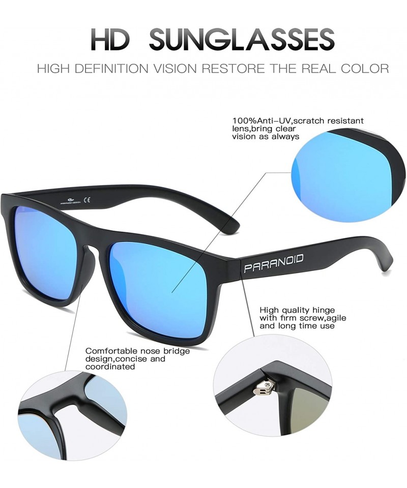 Retro Polarized Sunglasses for Men/Women UV Protection Ultra Light Classic  Rectangular Mirrored Sun Glasses P8816 - C218RESLODE