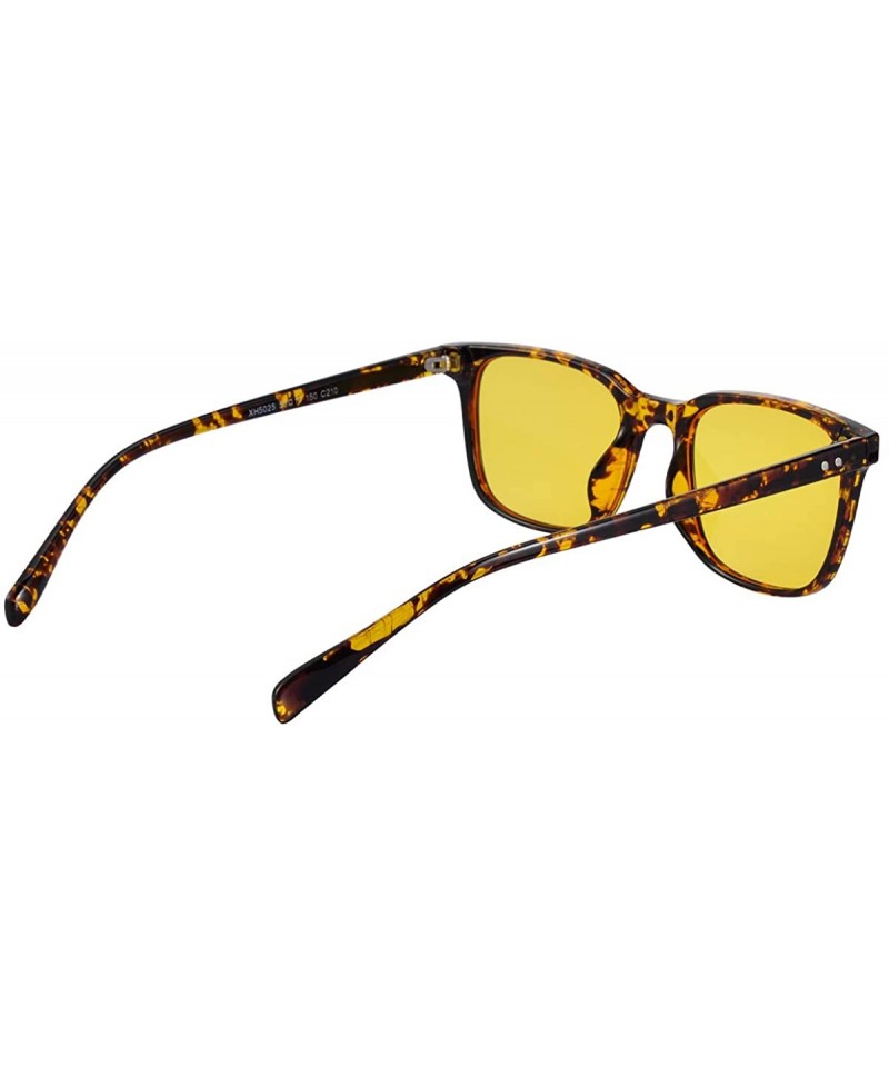Night Vision Driving Glasses - Anti Glare Yellow Lens Safety Sun Glasses  For Women& Men Stylish - Leopard/Yellow - C418IO29MWZ