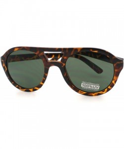 Aviator Tortoise Super Thick Plastic Frame Aviator Sunglasses with Black Lens - CG11C18ADI9 $8.36