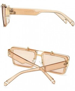 Oversized Blocking Eyeglasses Double Sunglasses Eyewear - Champagne - C718XUT3YYU $13.36