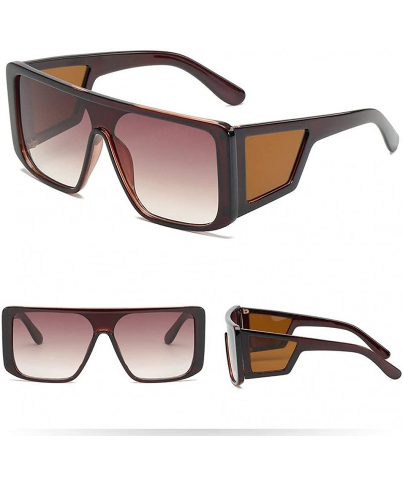 Square Sunglasses for Men- Oversize Polarized Sun Glasses 100% UV  Protection Anti-Glare Eyewear with Flat Lens - C5196492XAS