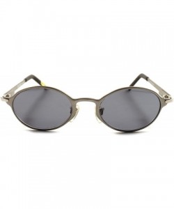 Oval Old School Classic Vintage 80's Mens Womens Cool Oval Round Frame Sunglasses - Silver - CM189AO3COA $19.93