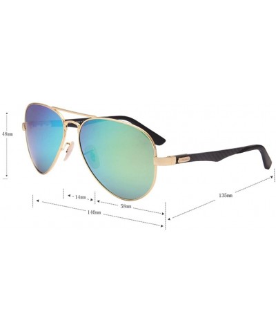 Oversized Polarized Womens Mens Aviator Metal Fashion Sunglasses UV Protection J808T - Green - C91858S7GEK $34.89