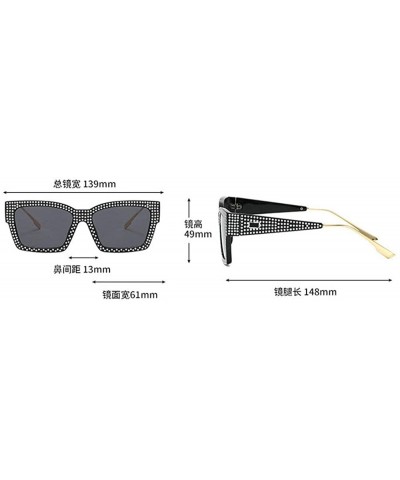 Square Designer Sunglasses Vintage Oversized Diamond - Clear&black - CH18AISOL94 $12.72