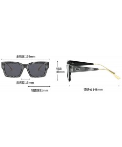 Square Designer Sunglasses Vintage Oversized Diamond - Clear&black - CH18AISOL94 $12.72