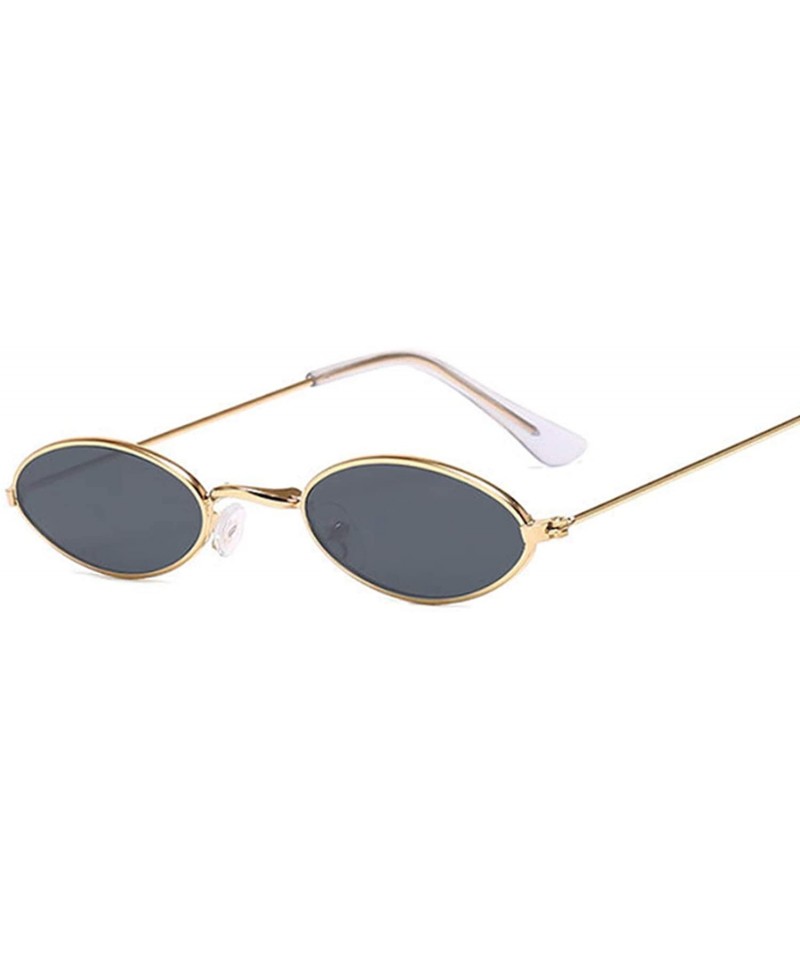 Tiny Oval Sunglasses Men Small Frame Vintage Women Sun Glasses Retro Round  Decoration - Silver With Clear - CZ198AITAAA