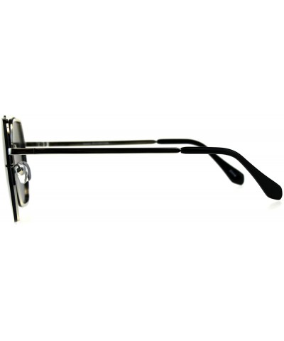 Rimless Mens Rimless Oversize Designer Fashion Metal Rim Sunglasses - Silver Black - CN18CMOZ4MA $15.92