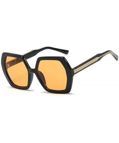 Square Fashion Irregular Polygon Square Sun Glasses Women's Big Frame Concave Shape Brand Designer Sunshade Glasses - CS194SN...