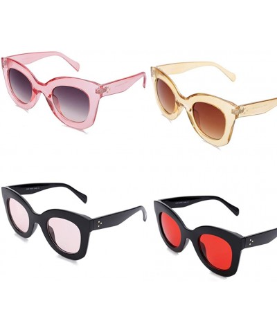 Oversized Cateye Sunglasses For Women Street Fashion Oversized Plastic Frame - 100% UV Protection - - CM18QQT5H4T $23.84