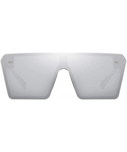 Oversized Rectangle Sunglasses Outdoor Oversized Frames Tinted Lens UV 400 Eyewear Shades - Silver - C7190C4S5WE $12.46