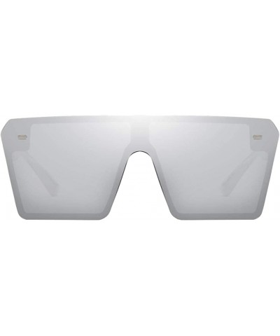 Oversized Rectangle Sunglasses Outdoor Oversized Frames Tinted Lens UV 400 Eyewear Shades - Silver - C7190C4S5WE $12.46