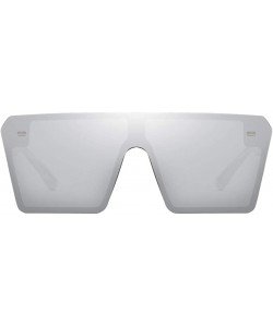 Oversized Rectangle Sunglasses Outdoor Oversized Frames Tinted Lens UV 400 Eyewear Shades - Silver - C7190C4S5WE $12.46