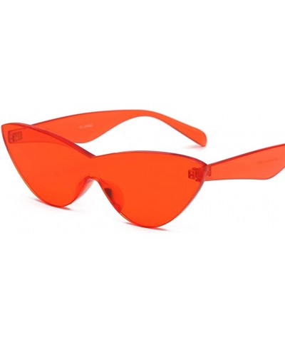 Cat Eye One Piece Lens Sunglasses Women Candy Color Cat Eye Sun Glasses for Ladies Gift - Red and Purple - CE18KMM0HTR $10.59