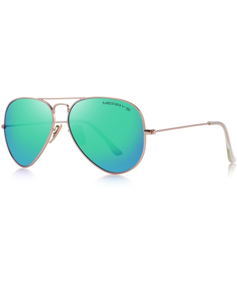 Aviator Classic Men Polarized sunglass Pilot Sunglasses for Women 58mm S8025 - Gold&green - CK18DMLN644 $9.13