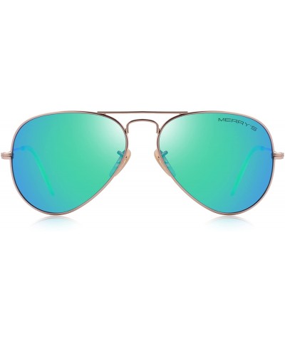 Aviator Classic Men Polarized sunglass Pilot Sunglasses for Women 58mm S8025 - Gold&green - CK18DMLN644 $9.13