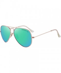 Aviator Classic Men Polarized sunglass Pilot Sunglasses for Women 58mm S8025 - Gold&green - CK18DMLN644 $9.13