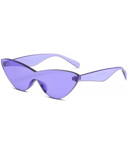 Cat Eye One Piece Lens Sunglasses Women Candy Color Cat Eye Sun Glasses for Ladies Gift - Red and Purple - CE18KMM0HTR $10.59