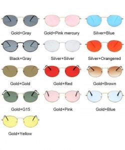 Round Retro Round Pink Sunglasses Women Er Sun Glasses Alloy Mirror Female Oculos De Sol Brown - Silversilver - CT198AHE3UO $...