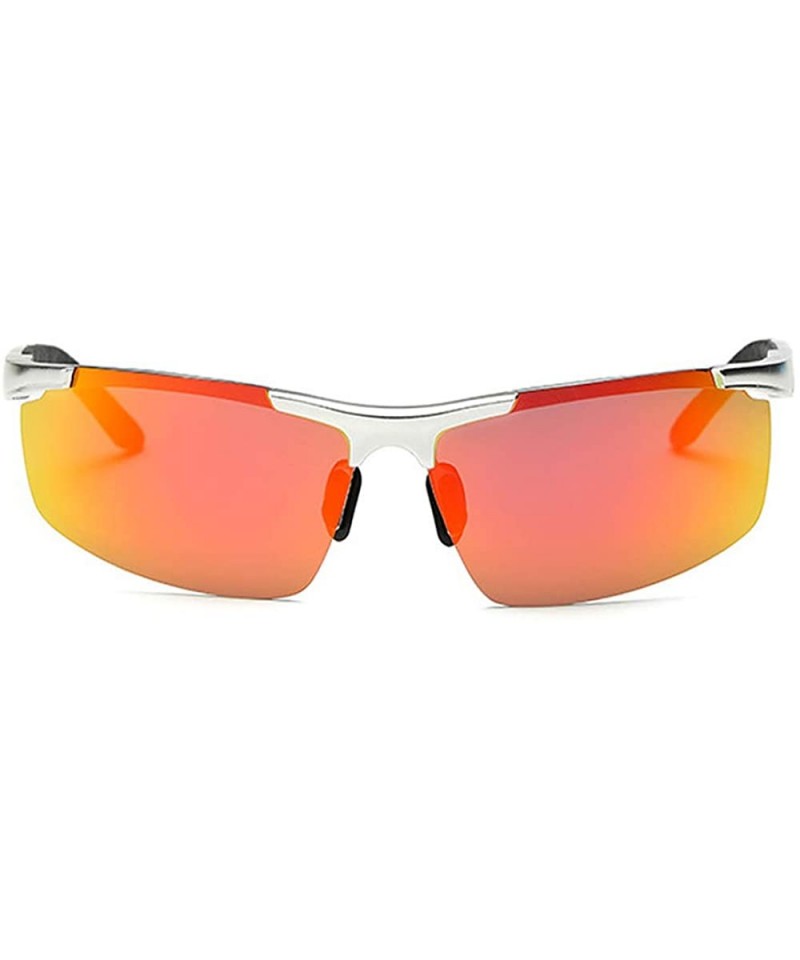 Men's Dark Mirrored Sunglasses Polarized- Rectangular Rimless Sun ...