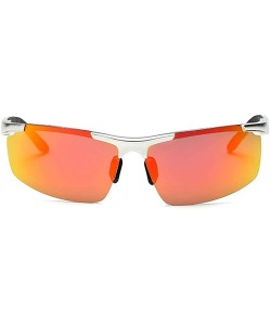 Rimless Men's Dark Mirrored Sunglasses Polarized- Rectangular Rimless Sun Eyewear Fashion for Outdoor Sport - CJ196AO2QQN $19.51