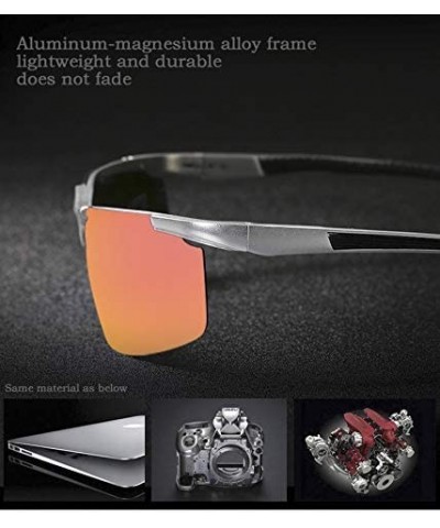 Rimless Men's Dark Mirrored Sunglasses Polarized- Rectangular Rimless Sun Eyewear Fashion for Outdoor Sport - CJ196AO2QQN $19.51