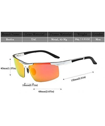 Rimless Men's Dark Mirrored Sunglasses Polarized- Rectangular Rimless Sun Eyewear Fashion for Outdoor Sport - CJ196AO2QQN $19.51