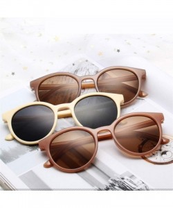 Goggle Sunglasses Women Vintage Brand Designer Round Sun Glasses Simple Girls Goggles Ladies Shade Eyewear UV400 - White - C1...