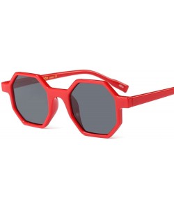 Square Women Sunglasses Sexy Vintage Small Frame Red 2018 Polygon Fashion - Red - CK189XMCE6S $11.05